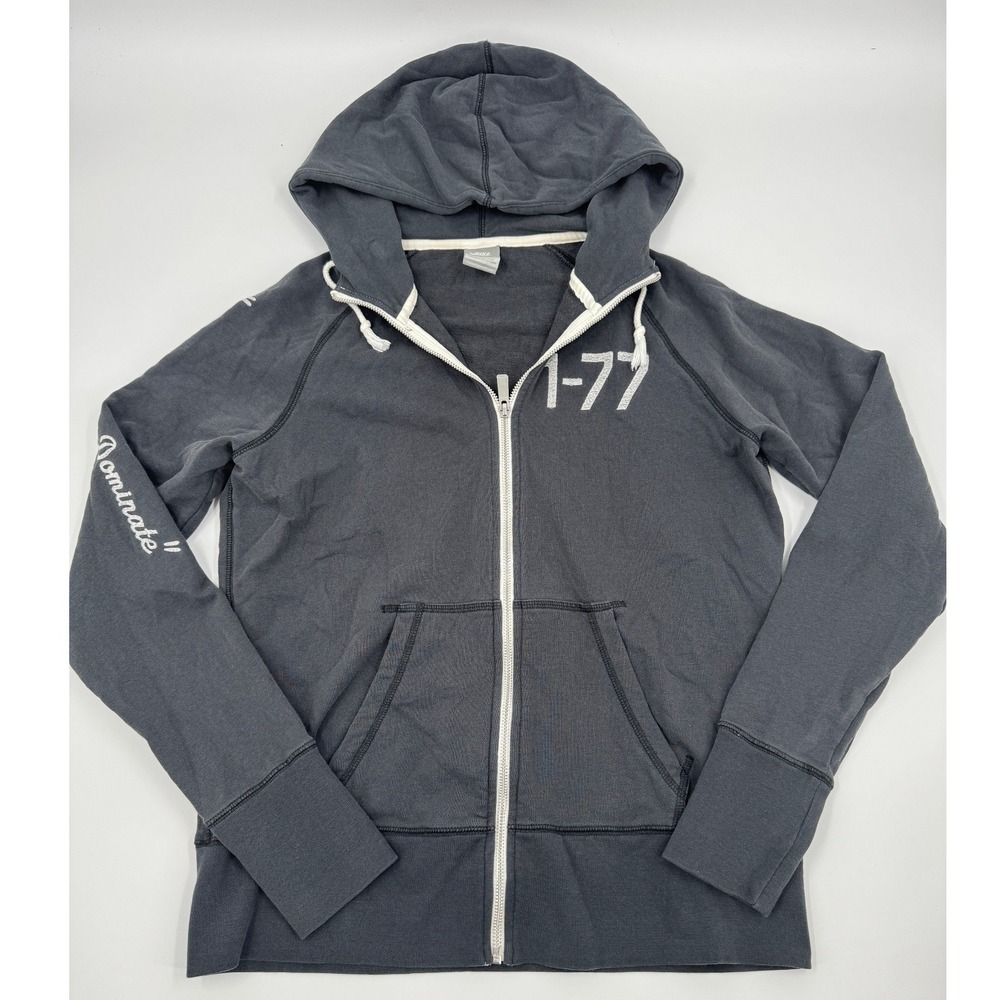 Nike Sportswear Womens XL Full Zip Hoodie Charcoal Black Determined to Dominate‎